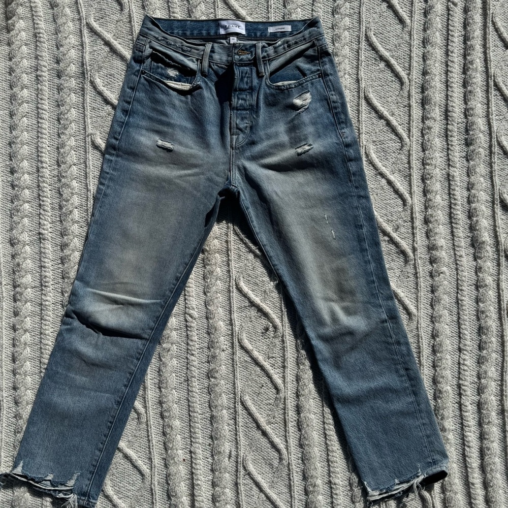 FRAME Le Original Straight Leg, High Rise, Button Fly Jeans, Size 26